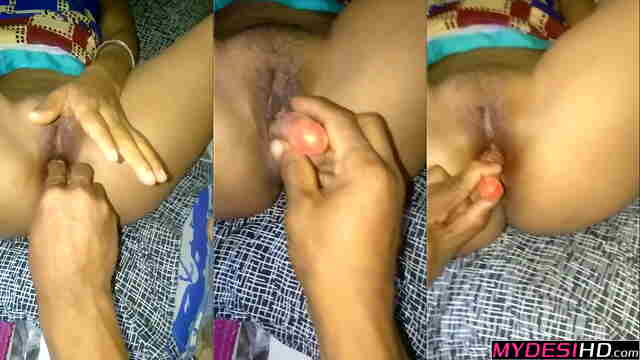 Amateur Bangla Couple: Guy Fucking GF Pussy With Carrot – Real Desi Home Video