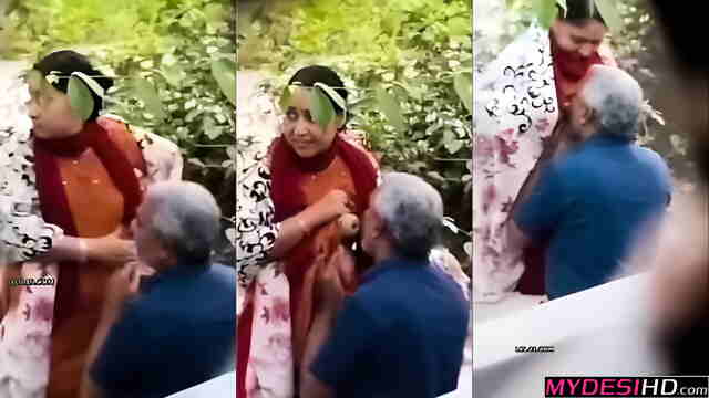 Caught In Public Indian Uncle Sucking Auntys Boobs During Park Walk